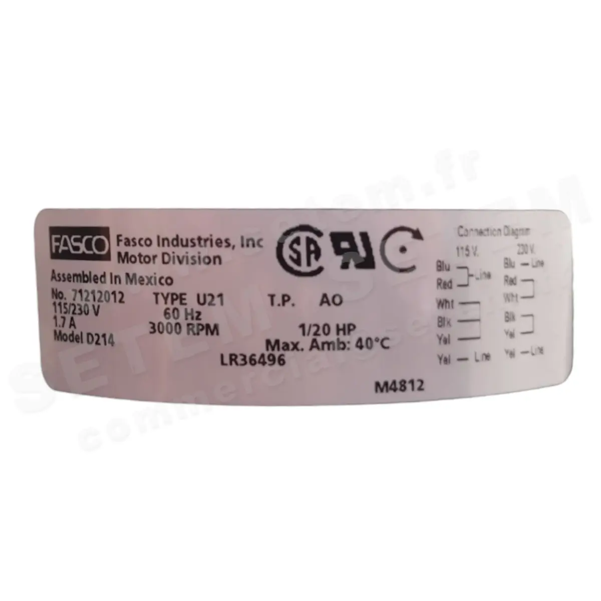 1849006262-MOTEUR FASCO U21 D214 *71212012*