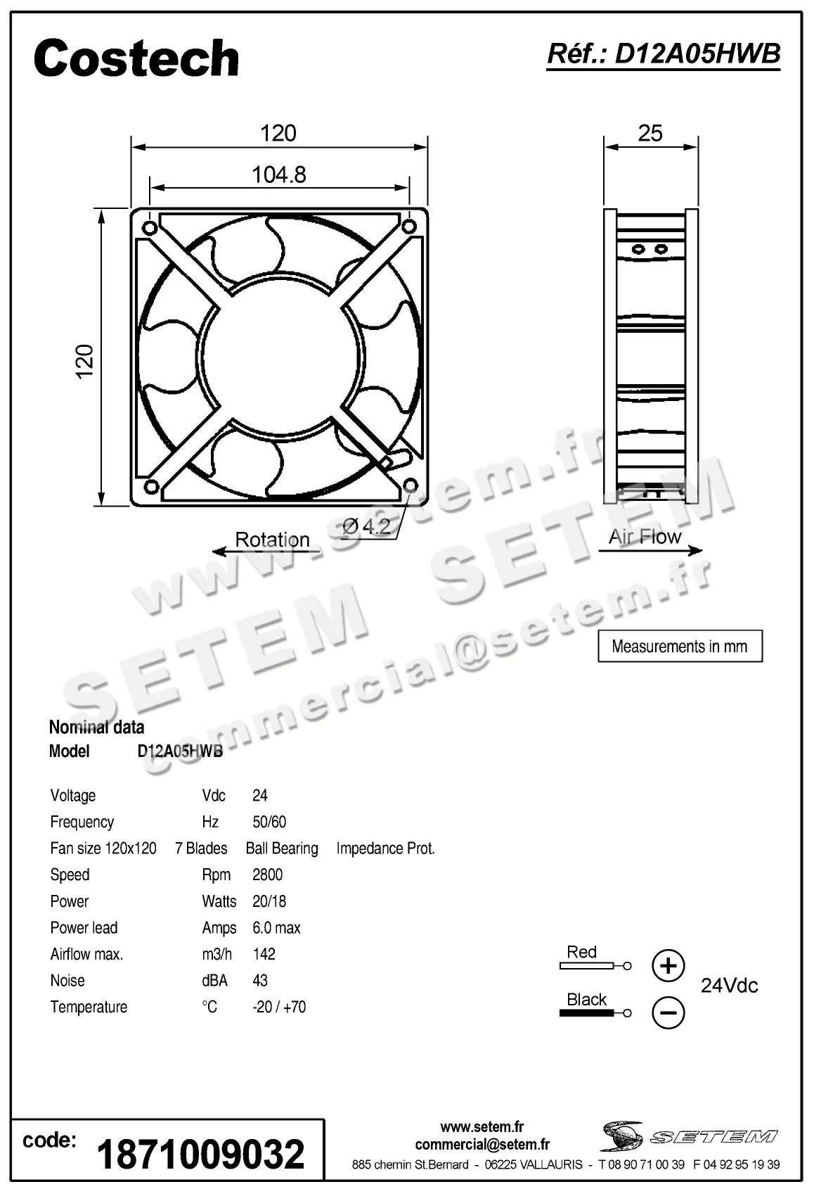 1871009032-VENTILATEUR COSTECH D12A05HWBZ00 2