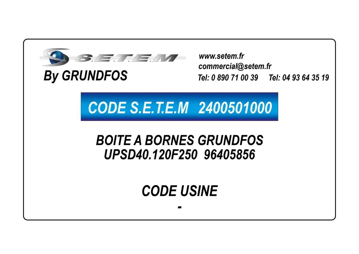 2400501000-BOITE A BORNES UPSD40.120F250 GRUNDFOS 96405856