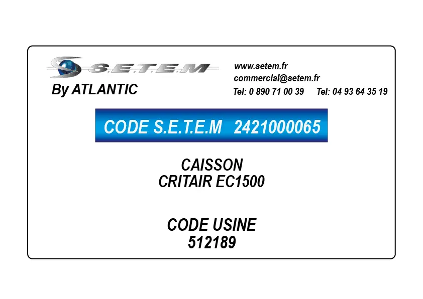 2421000065-CAISSON ATLANTIC CRITAIR EC1500 *512189*