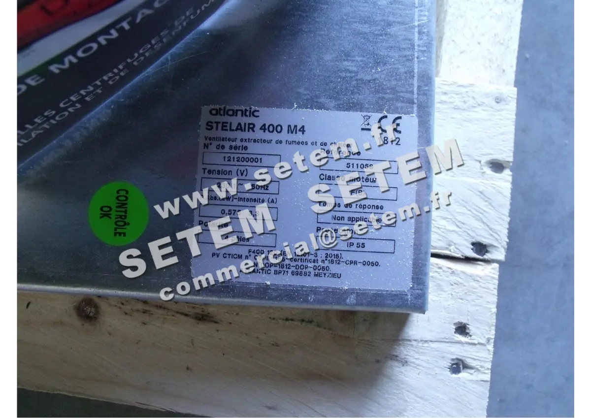 2421006052-TOURELLE ATLANTIC 400°C/2H STELAIR 400M4 SANS INTERRUPTEUR PROXIMITE *511058*