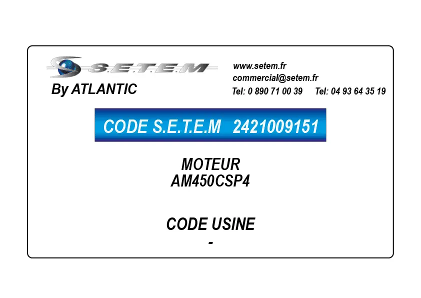 2421009151-MOTEUR ATLANTIC AM450CSP4