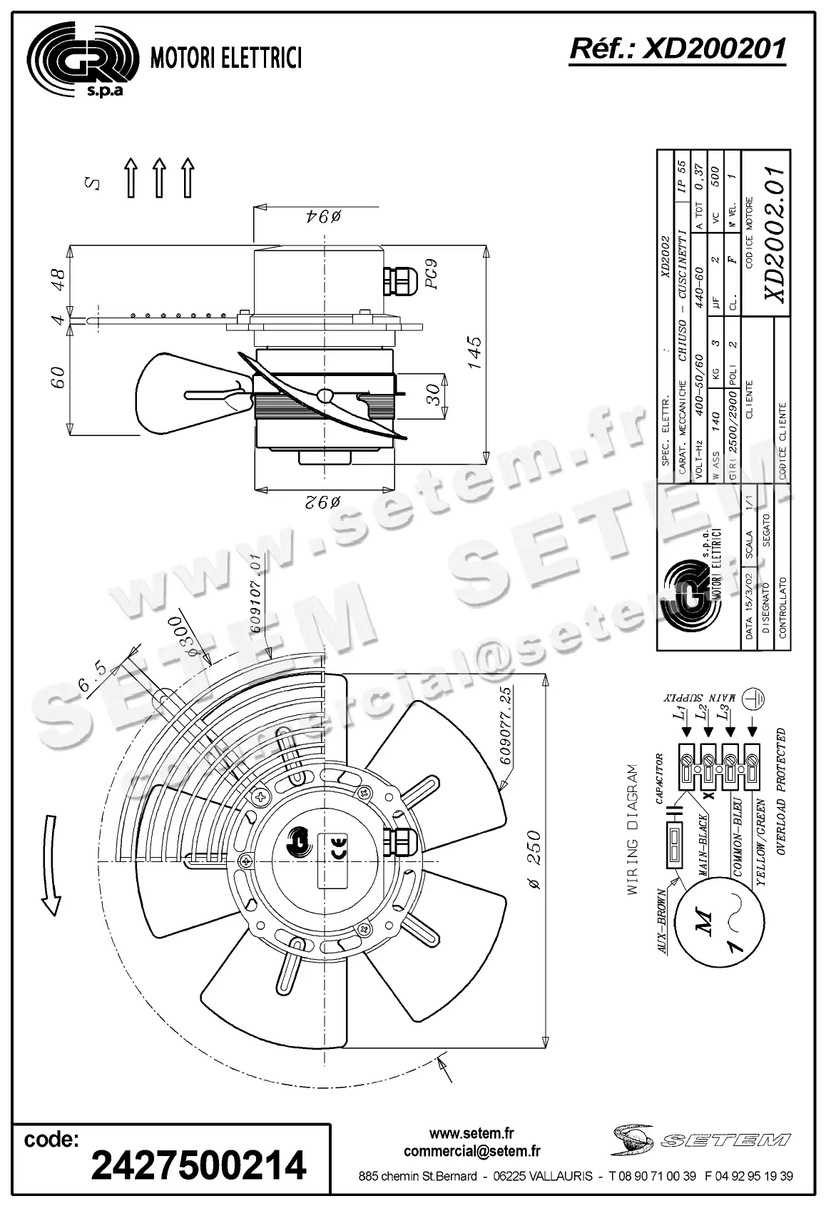 2427500214-VENTILATEUR GR XD200201 2