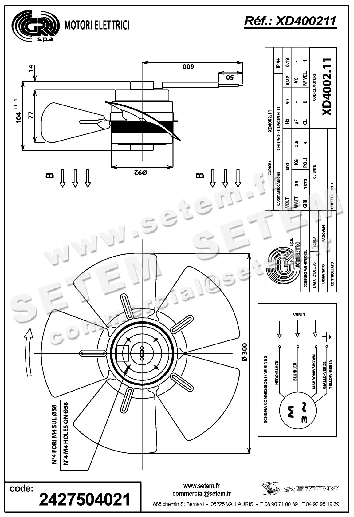 2427504021-MOTOHELICE GR XD400211 3