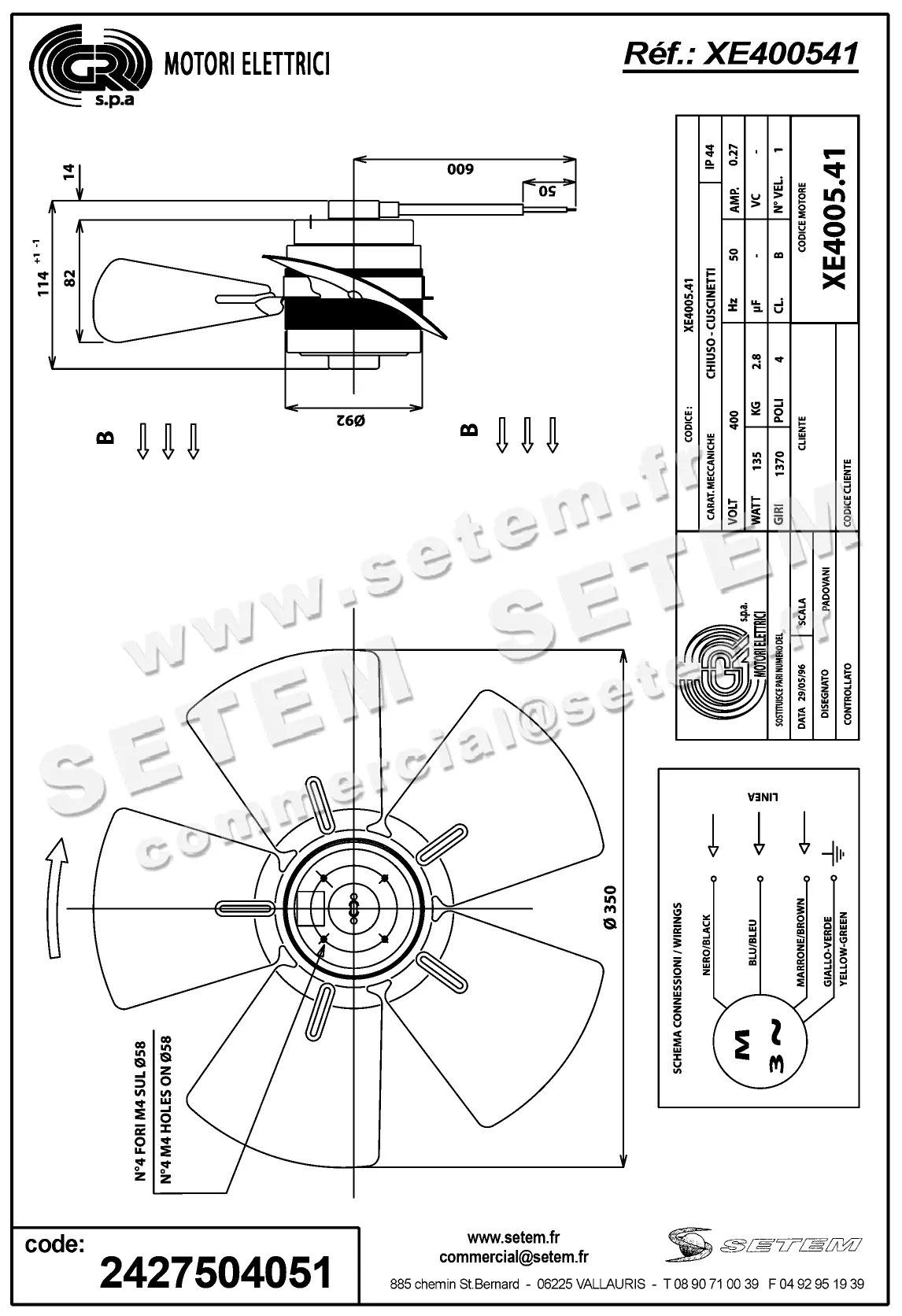 2427504051-MOTOHELICE GR XE400541 2