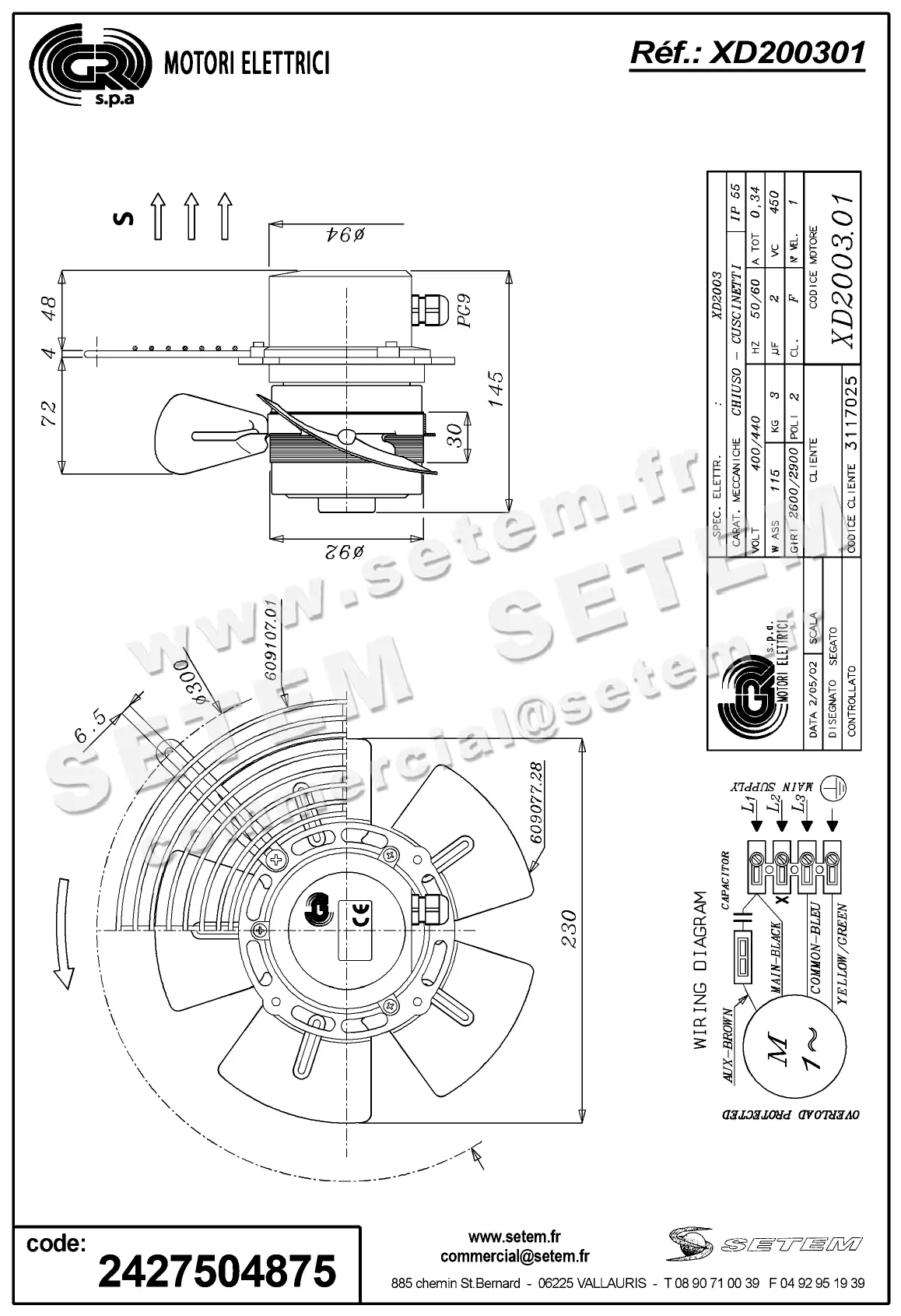 2427504875-VENTILATEUR GR XD200301 2