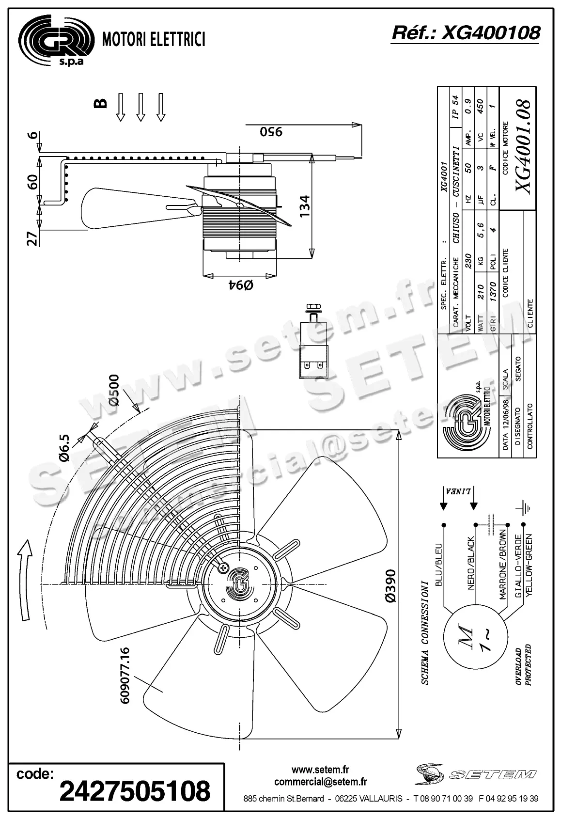 2427505108-VENTILATEUR GR XG400108 2
