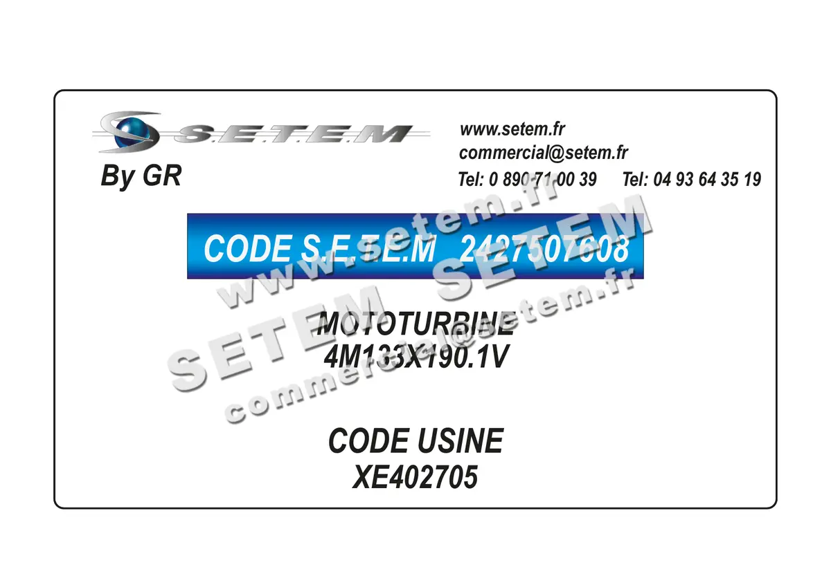2427507608-MOTOTURBINE GR 4M133X190.1V *XE402705* 2