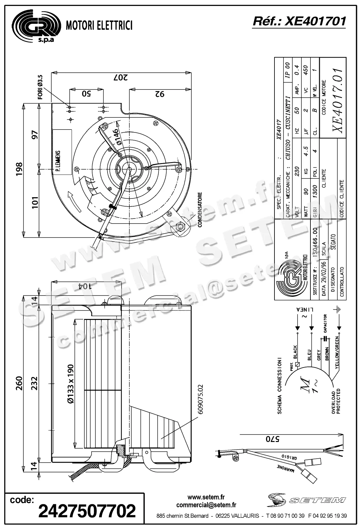 2427507702-MOTOTURBINE GR DDL133X200 "740030" *XE401701* 2