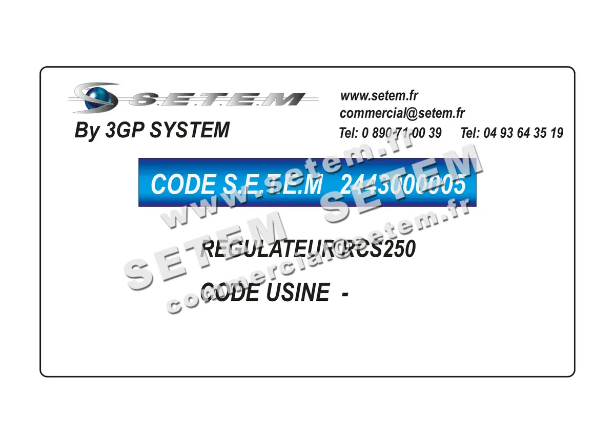 2443000005-REGULATEUR 3GP RCS250 2