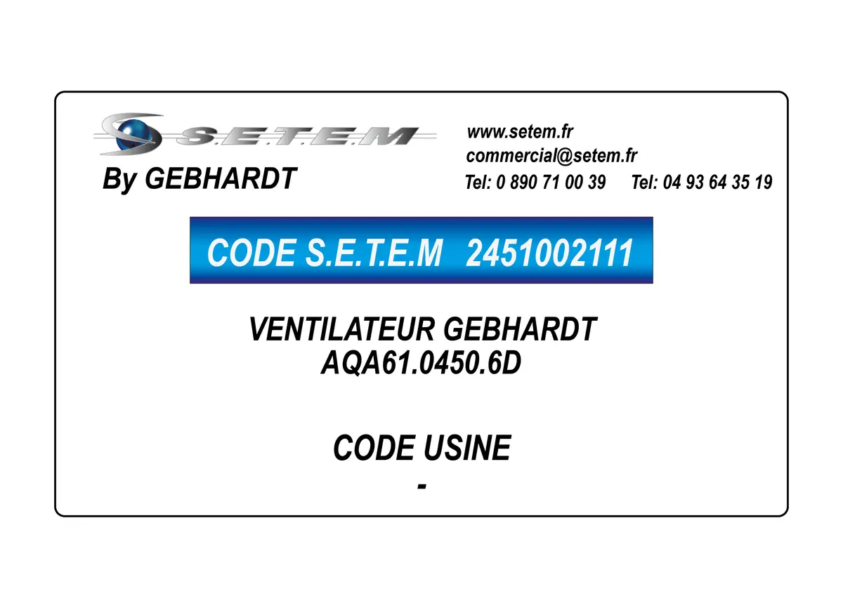 2451002111-VENTILATEUR GEBHARDT AQA61.0450.6D