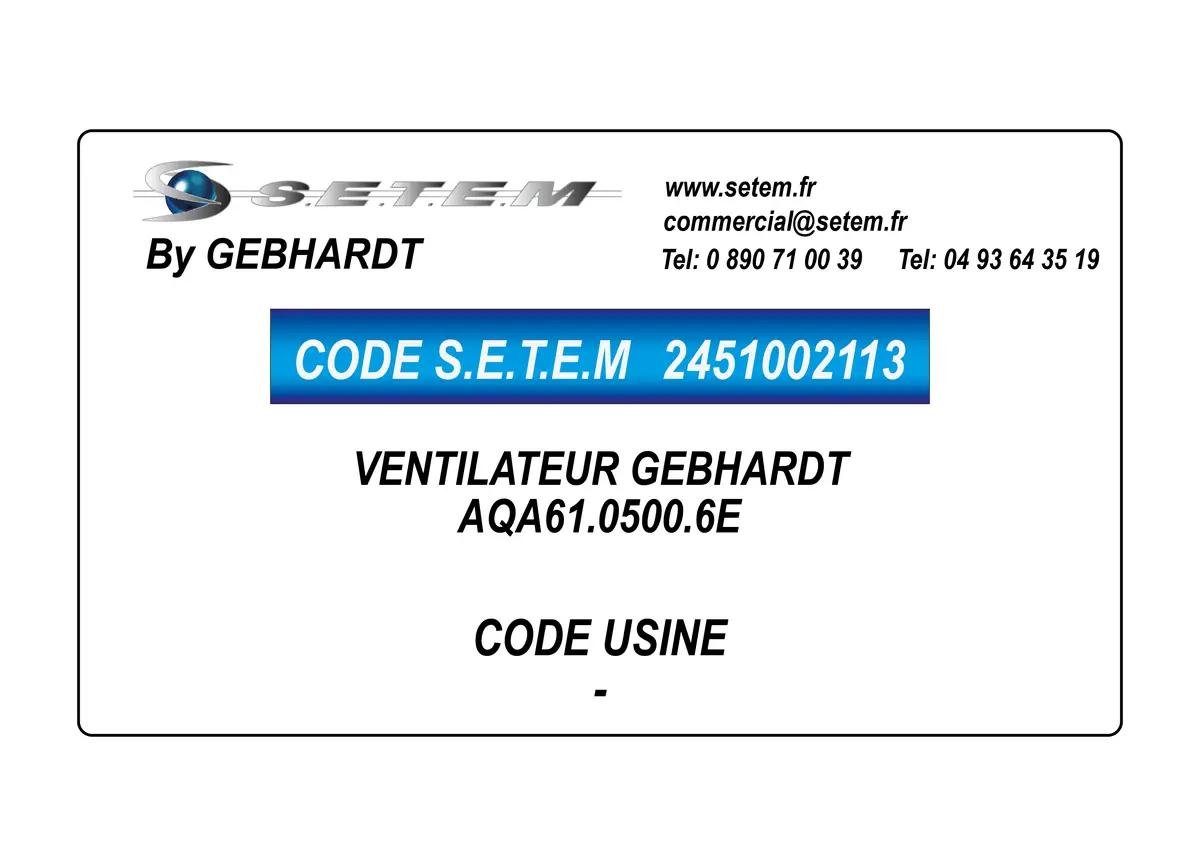 2451002113-VENTILATEUR GEBHARDT AQA61.0500.6E