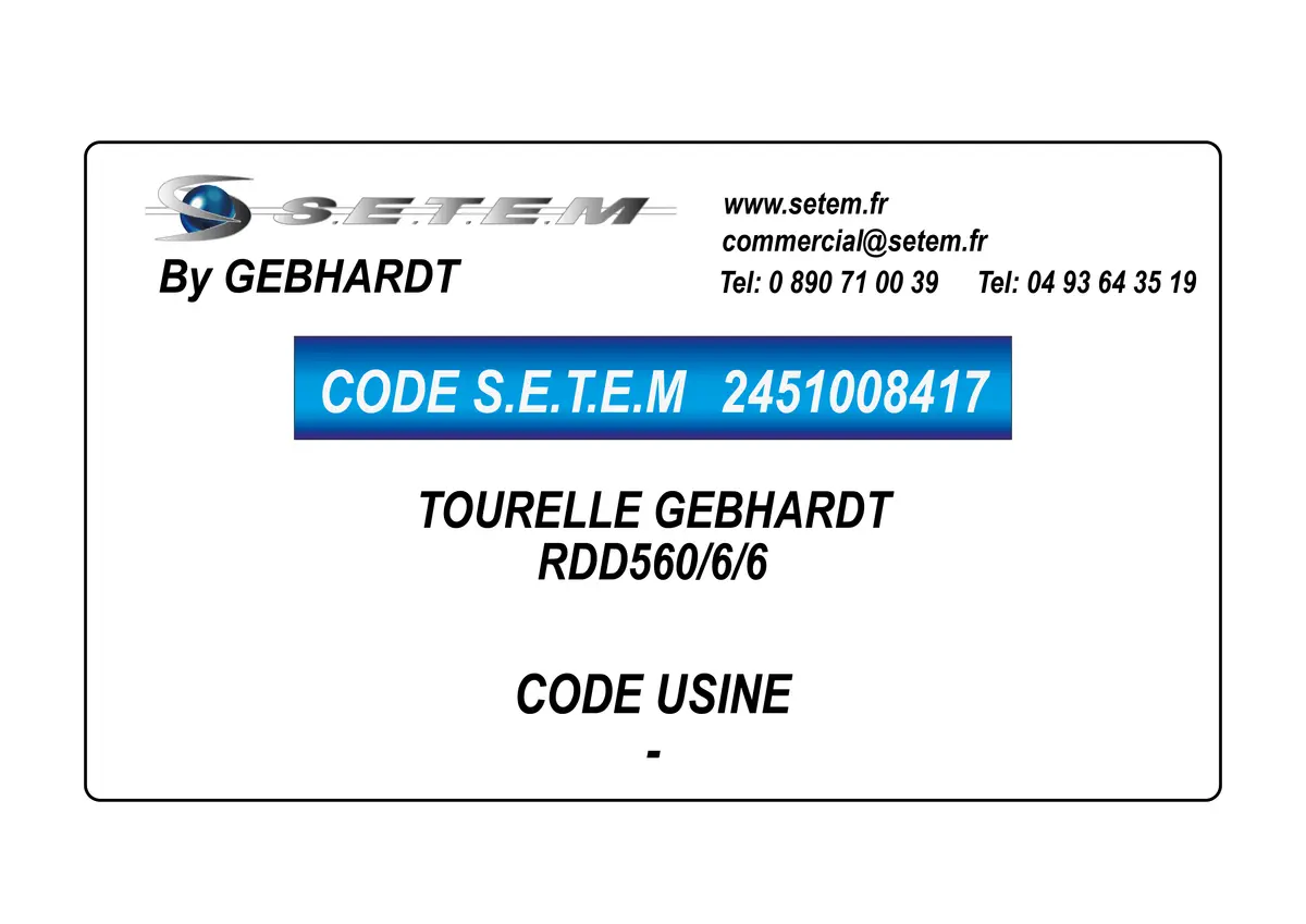 2451008417-TOURELLE GEBHARDT RDD560/6/6