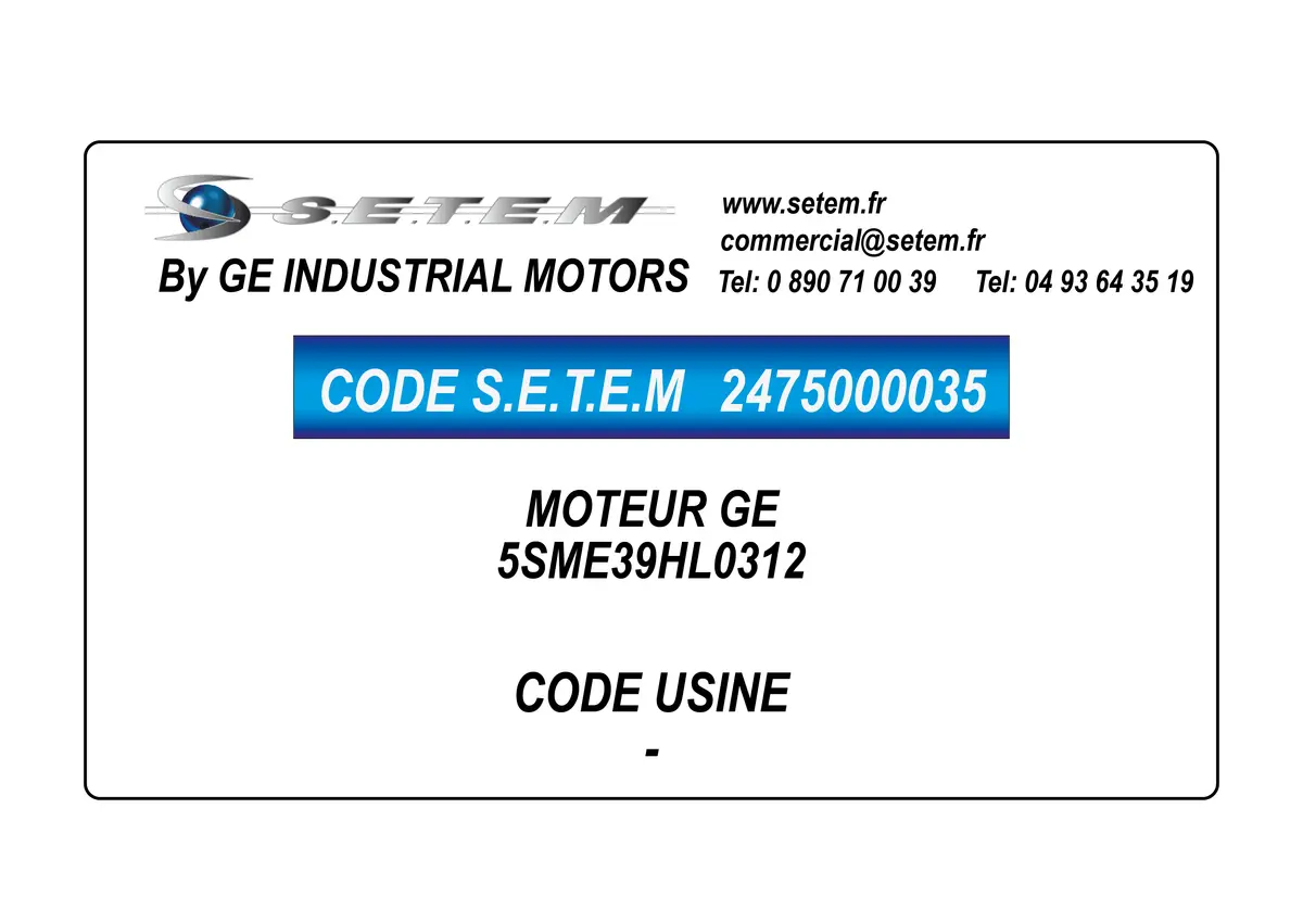 2475000035-MOTEUR GE 5SME39HL0312