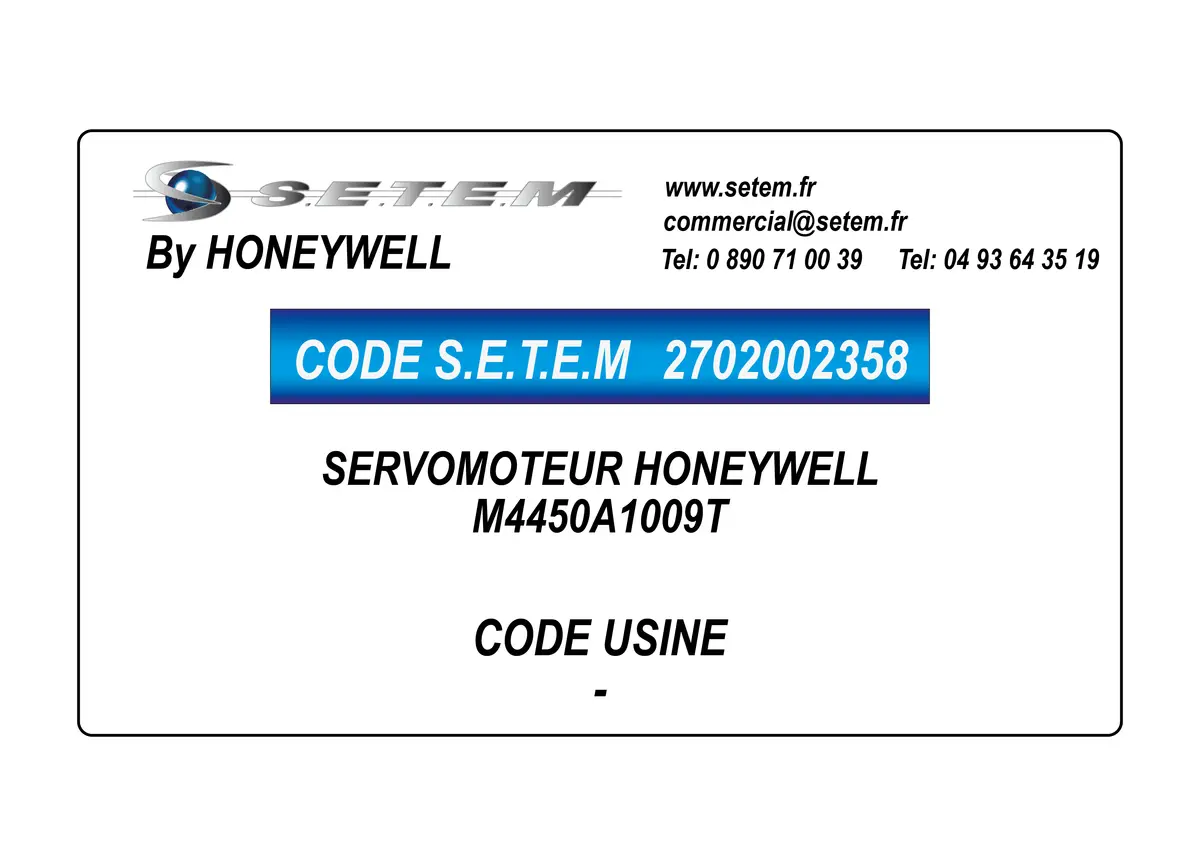 2702002358-SERVOMOTEUR HONEYWELL M4450A1009T