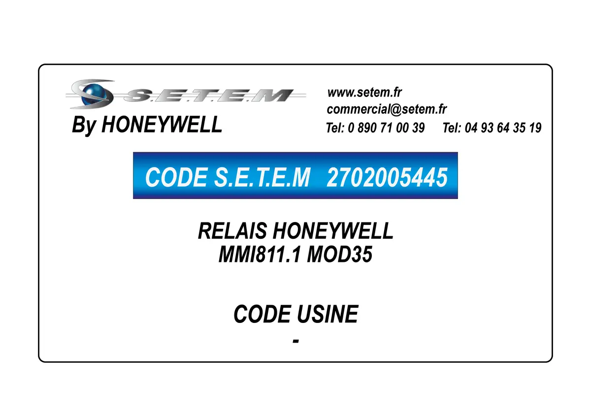 2702005445-RELAIS HONEYWELL MMI811.1 MOD35