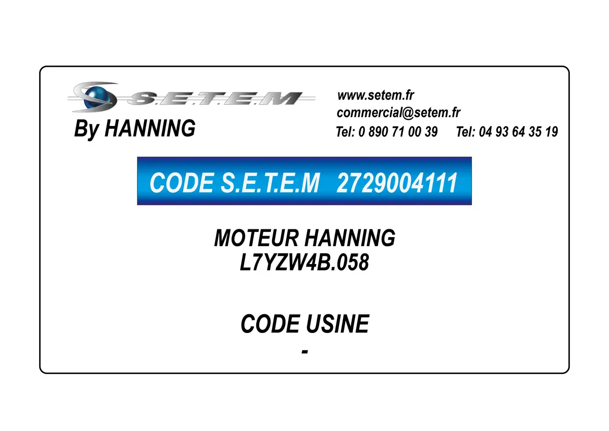 2729004111-MOTEUR HANNING L7YZW4B.058