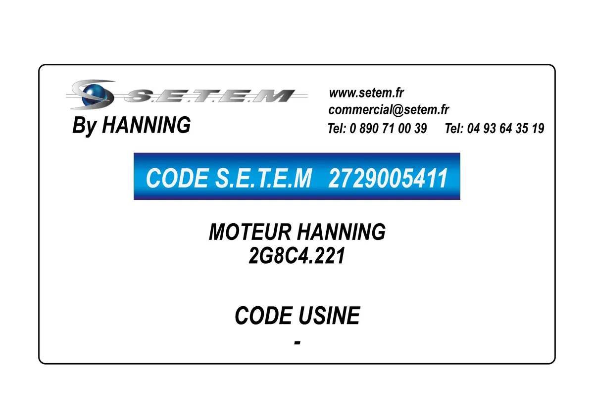 2729005411-MOTEUR HANNING 2G8C4.221