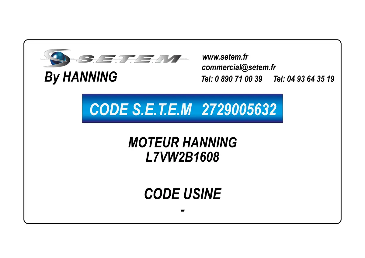 2729005632-MOTEUR HANNING L7VW2B1608