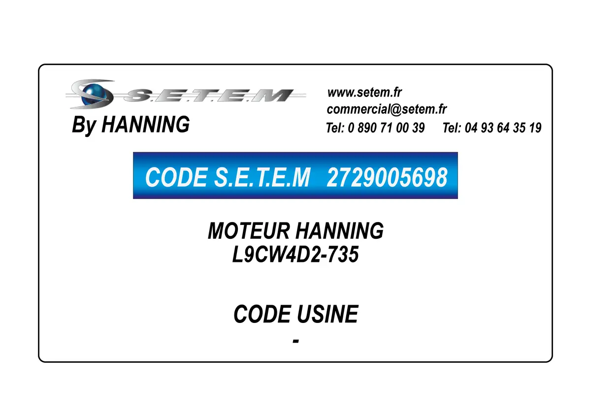 2729005698-MOTEUR HANNING L9CW4D2-735