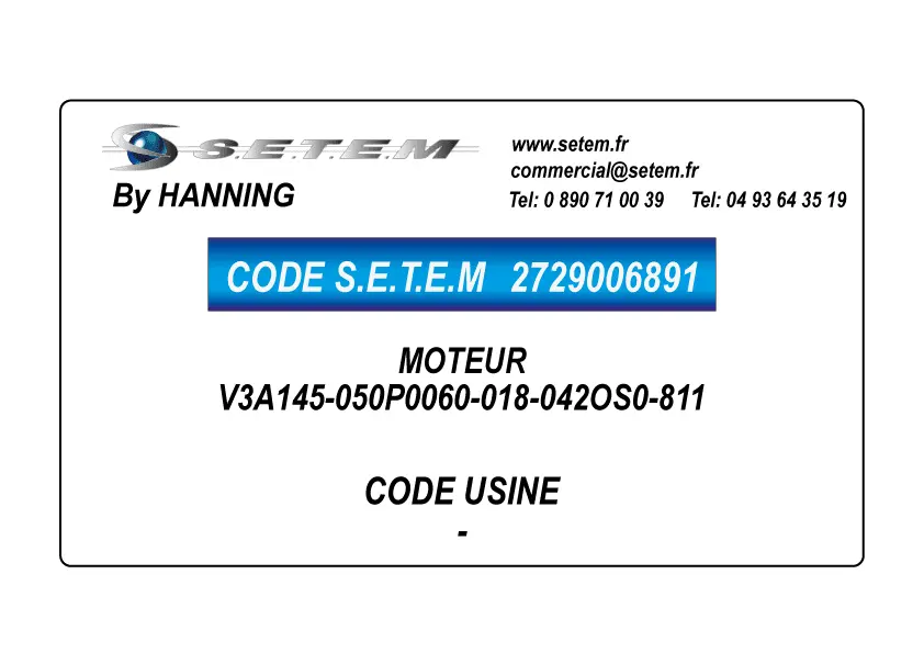 2729006891-MOTEUR HANNING V3A145-050P0060-018-042OS0-811 2