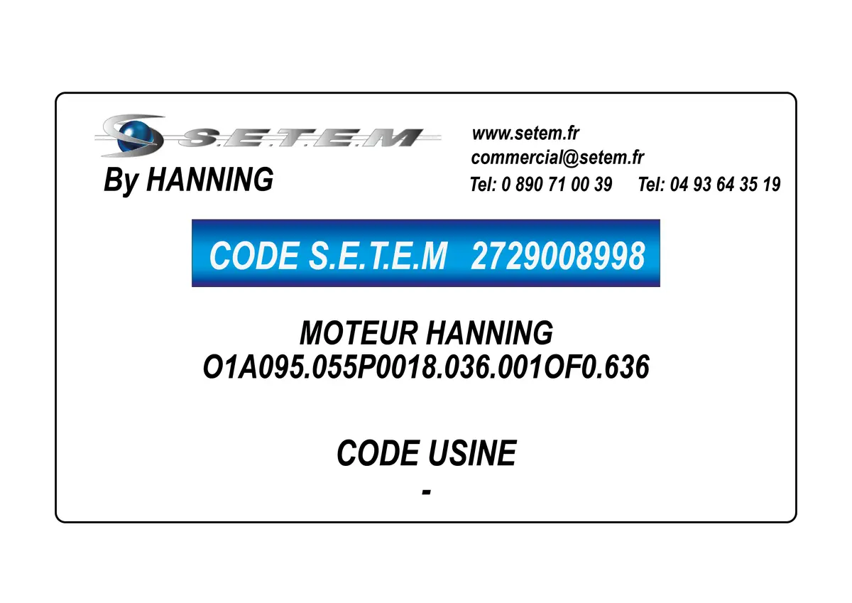 2729008998-MOTEUR HANNING O1A095.055P0018.036.001OF0.636