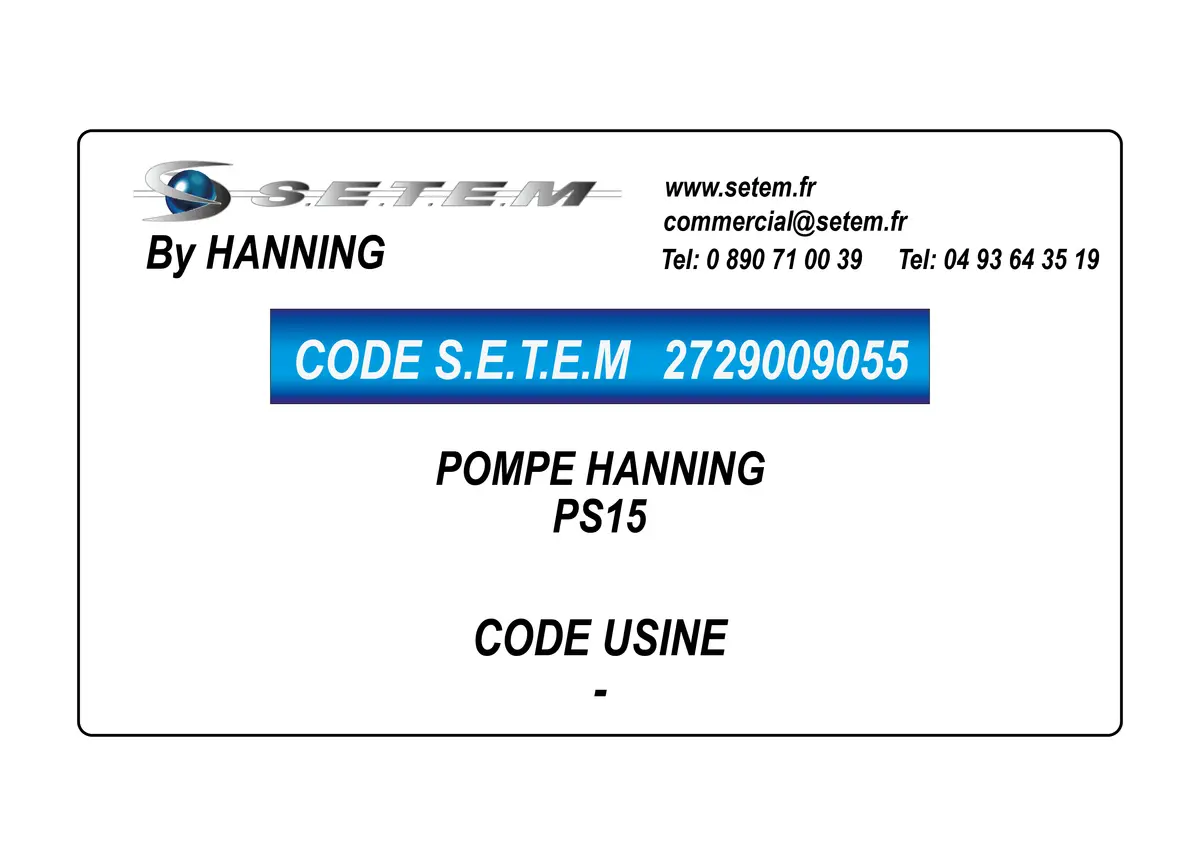 2729009055-POMPE HANNING PS15