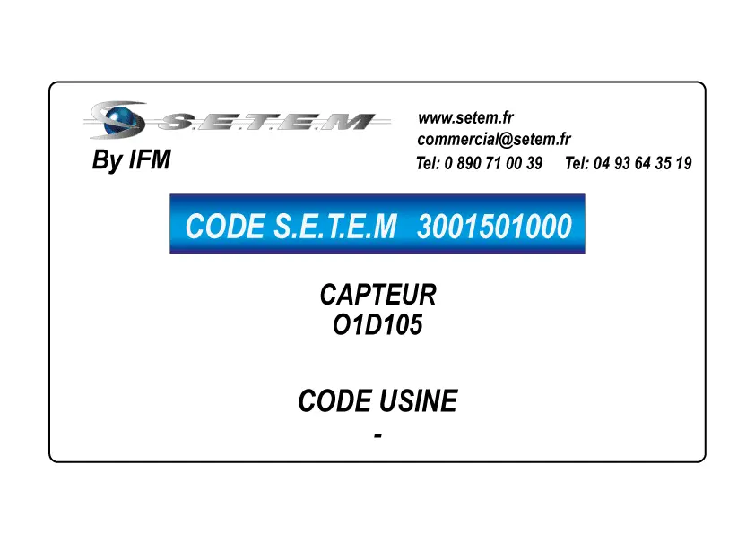 3001501000-CAPTEUR IFM O1D105