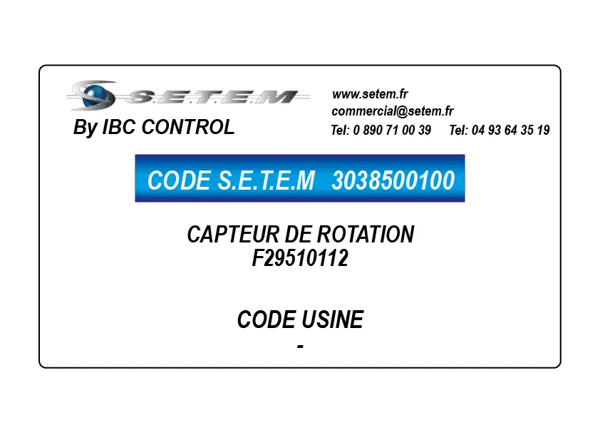 3038500100-CAPTEUR DE ROTATION F29510112