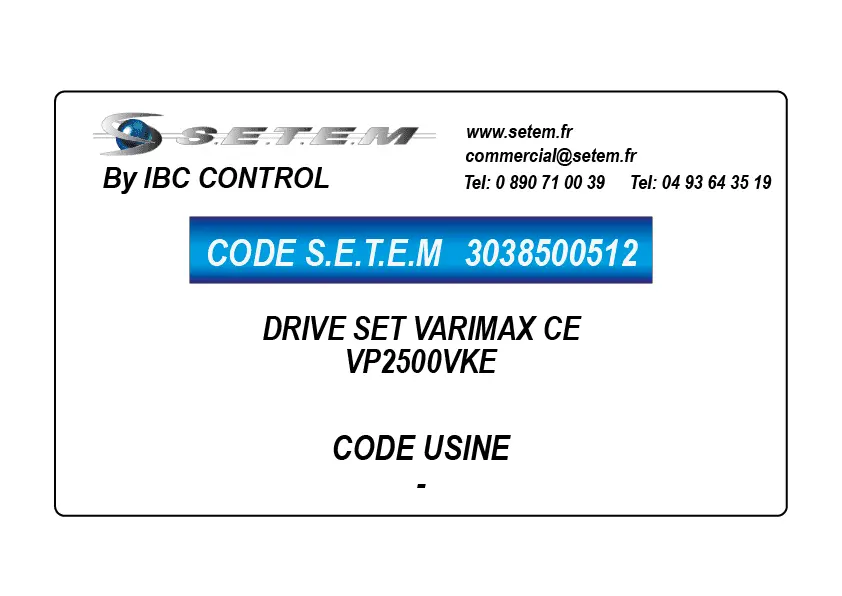 3038500512-DRIVE SET VARIMAX CE *VP2500VKE*
