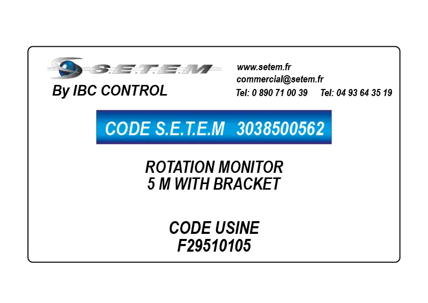 3038500562-MONITEUR DE ROTATION 5 M WITH BRACKET *F29510105*