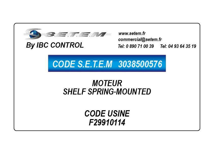 3038500576-MOTEUR SHELF SPRING-MOUNTED *F29910114*