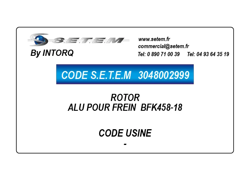 3048002999-ROTOR ALU POUR FREIN BFK458-18 INTORQ