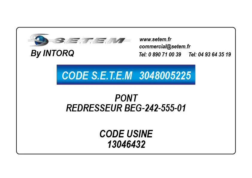 3048005225-PONT REDRESSEUR BEG-242-555-01 INTORQ 13046432