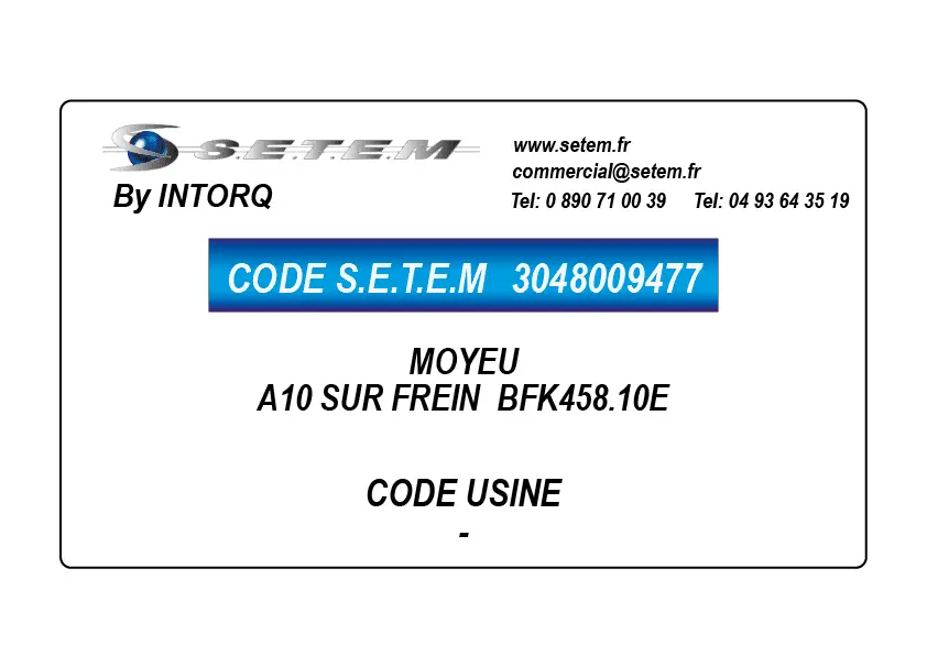 3048009477-MOYEU A10 SUR FREIN BFK458.10E INTORQ