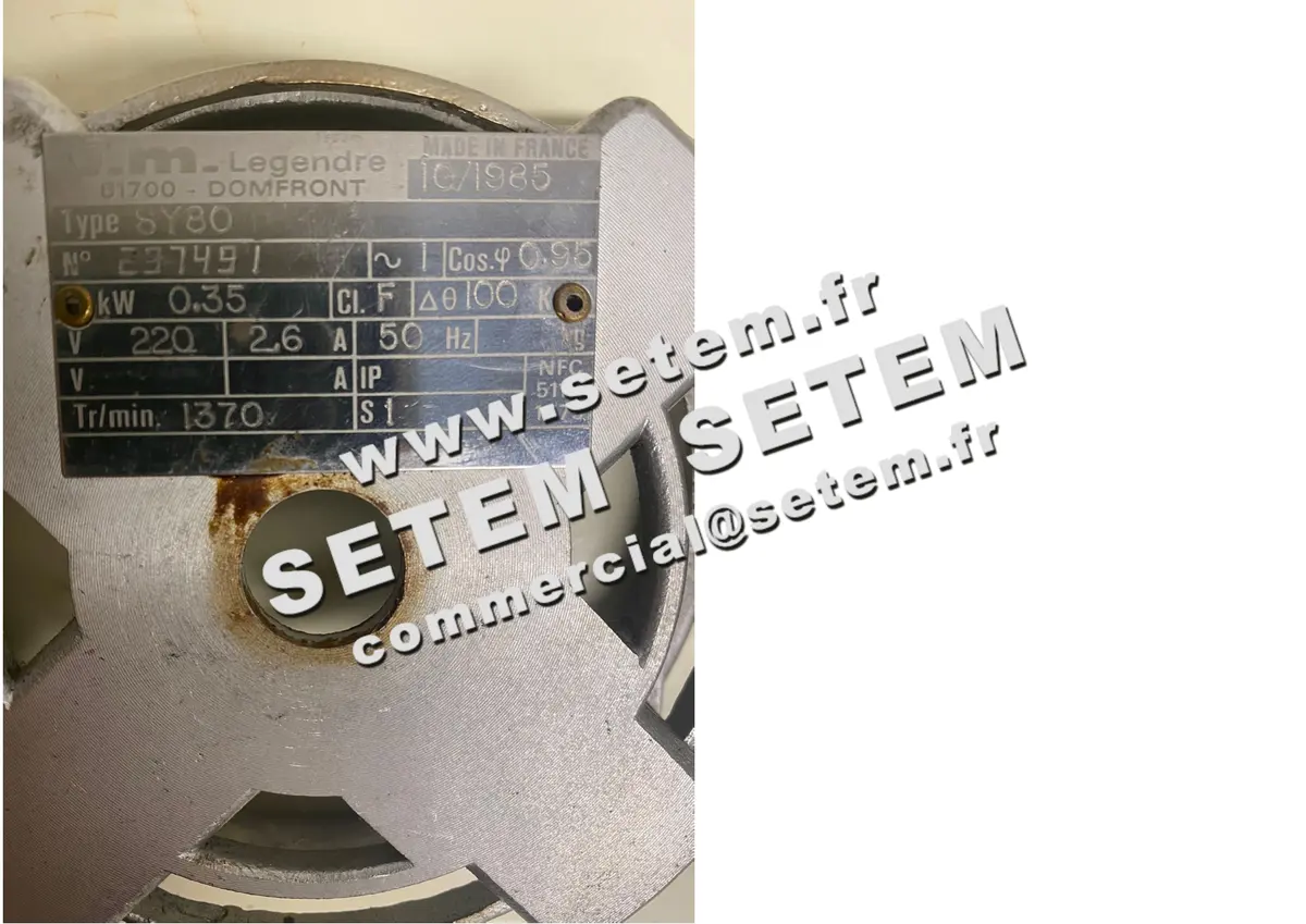 3308500100-MOTEUR JM 0.35KW 4P M230V HA80 8Y80 237491 2