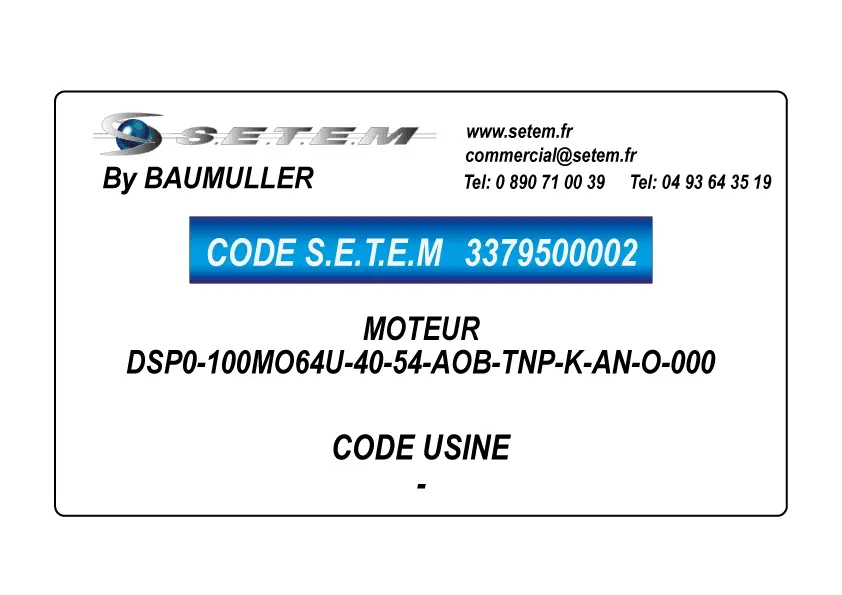 3379500002-MOTEUR BAUMULLER DSP0-100MO64U-40-54-AOB-TNP-K-AN-O-000