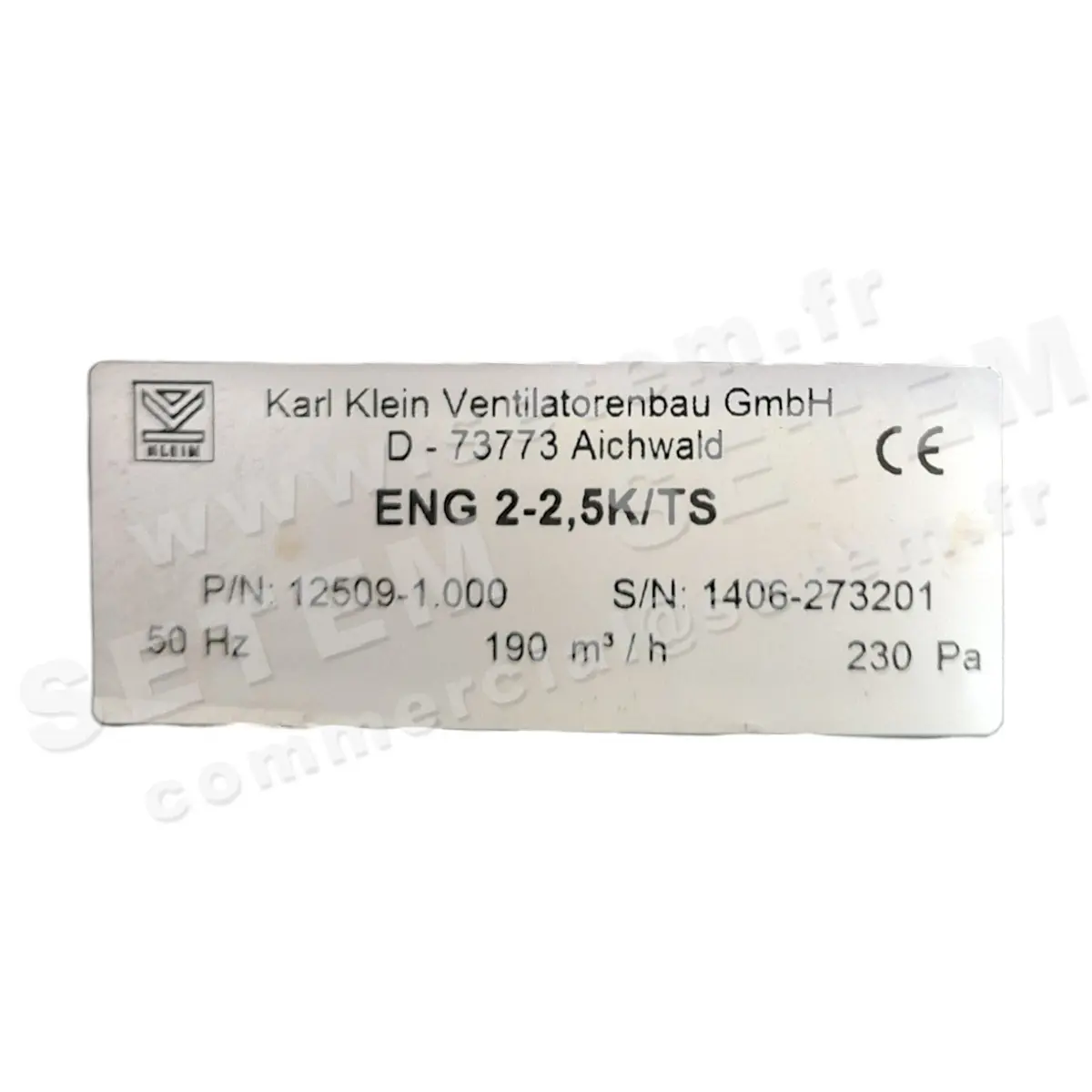 3619005263-VENTILATEUR KARL KLEIN ENG2-2.5K/TS *12509-1.000*