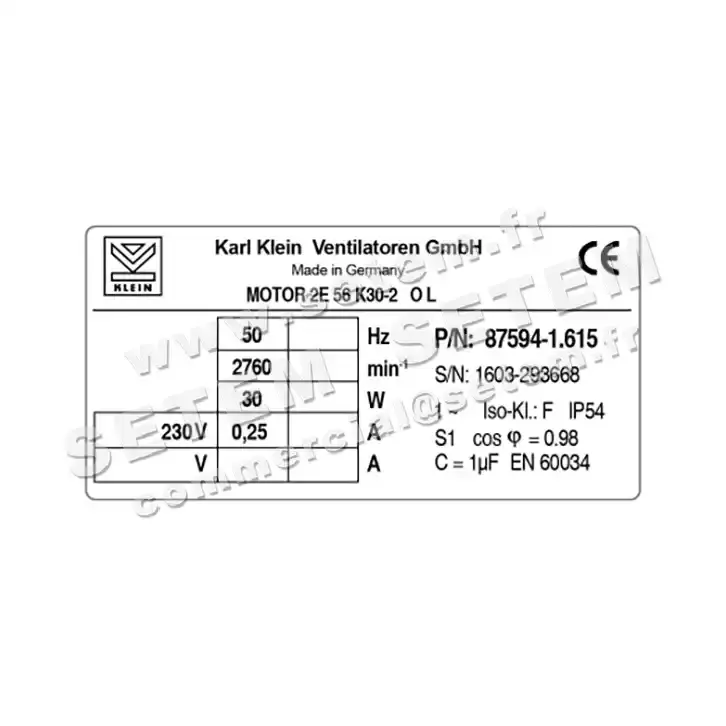 3619006910-MOTEUR KARLKLEIN 2E56K30.2 OL *87594.1.615* 3