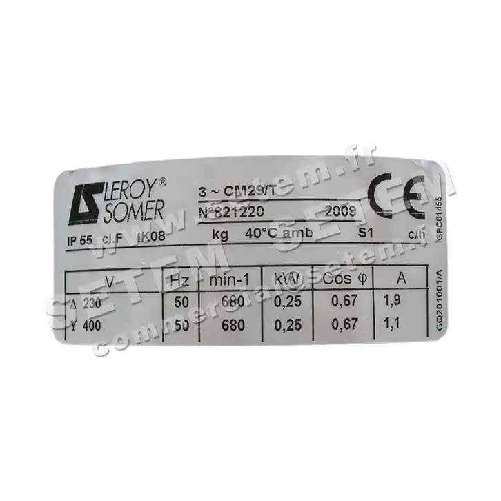 3902002506-MOTEUR LEROYSOMER CM29/T 250W 8P T230/400V 3