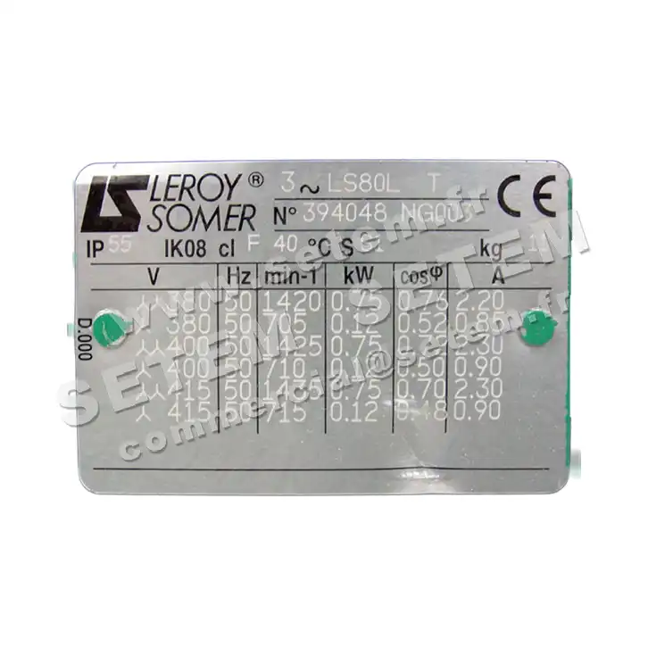 3902009611-MOTEUR LEROYSOMER 0.75/0.12KW 4/8P T400V HA80 B14 LS80LT 2