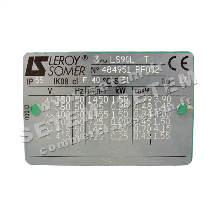 3902009612-MOTEUR LEROYSOMER 1.50/0.25KW 4/8P T400V HA90 B14 LS90LT 2