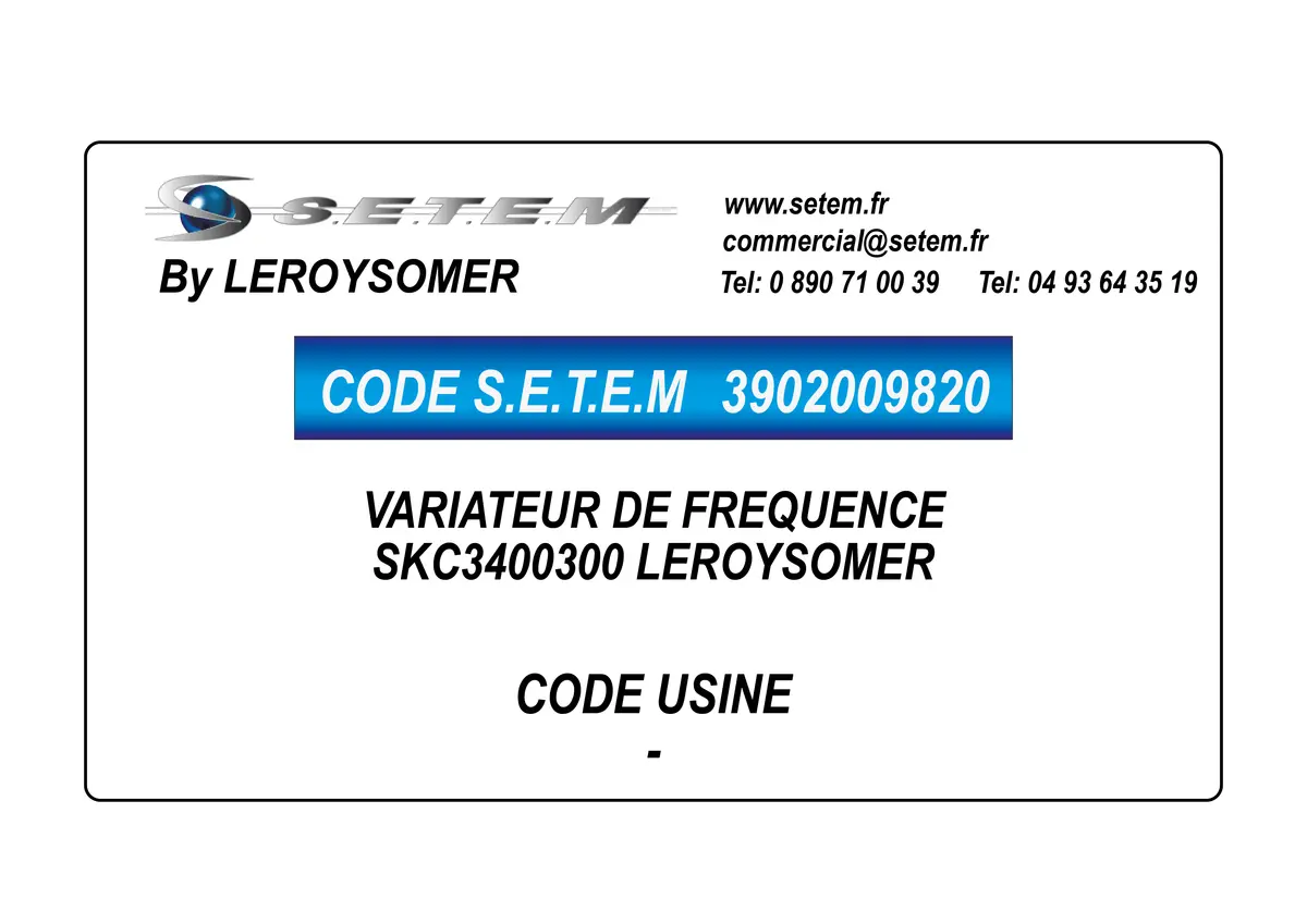 3902009820-VARIATEUR DE FREQUENCE SKC3400300 LEROYSOMER