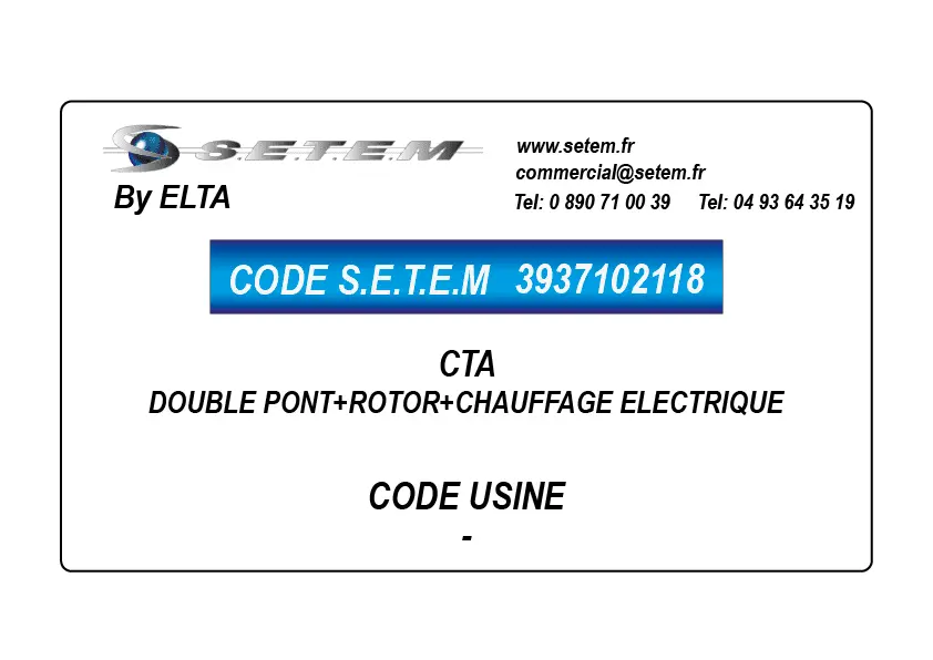 3937102118-CTA DOUBLE PONT+ROTOR+CHAUFFAGE ELECTRIQUE