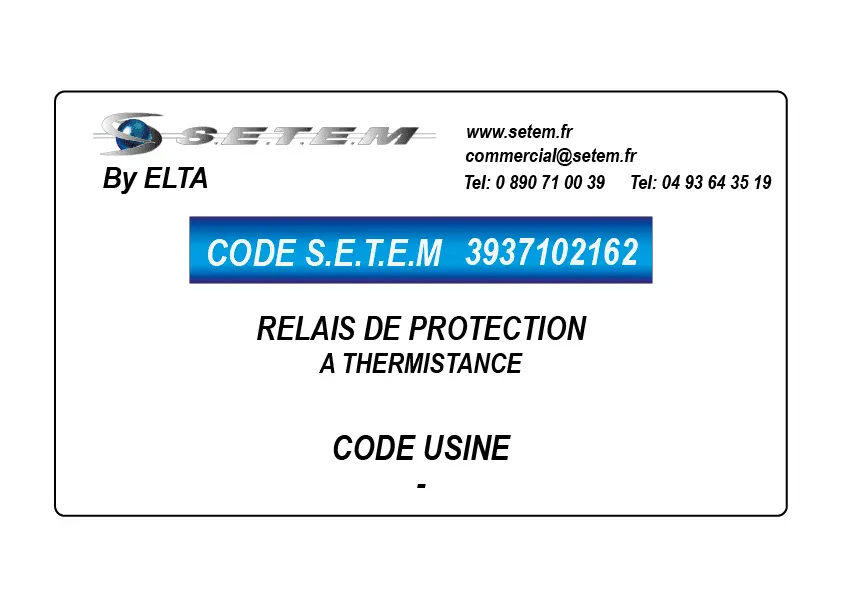 3937102162-RELAIS DE PROTECTION A THERMISTANCE
