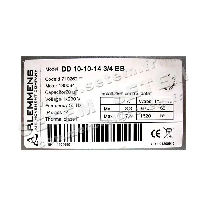 3938000010-VENTILATEUR LEMMENS DD10.10.14.3/4.BB 130034 *710262* 6