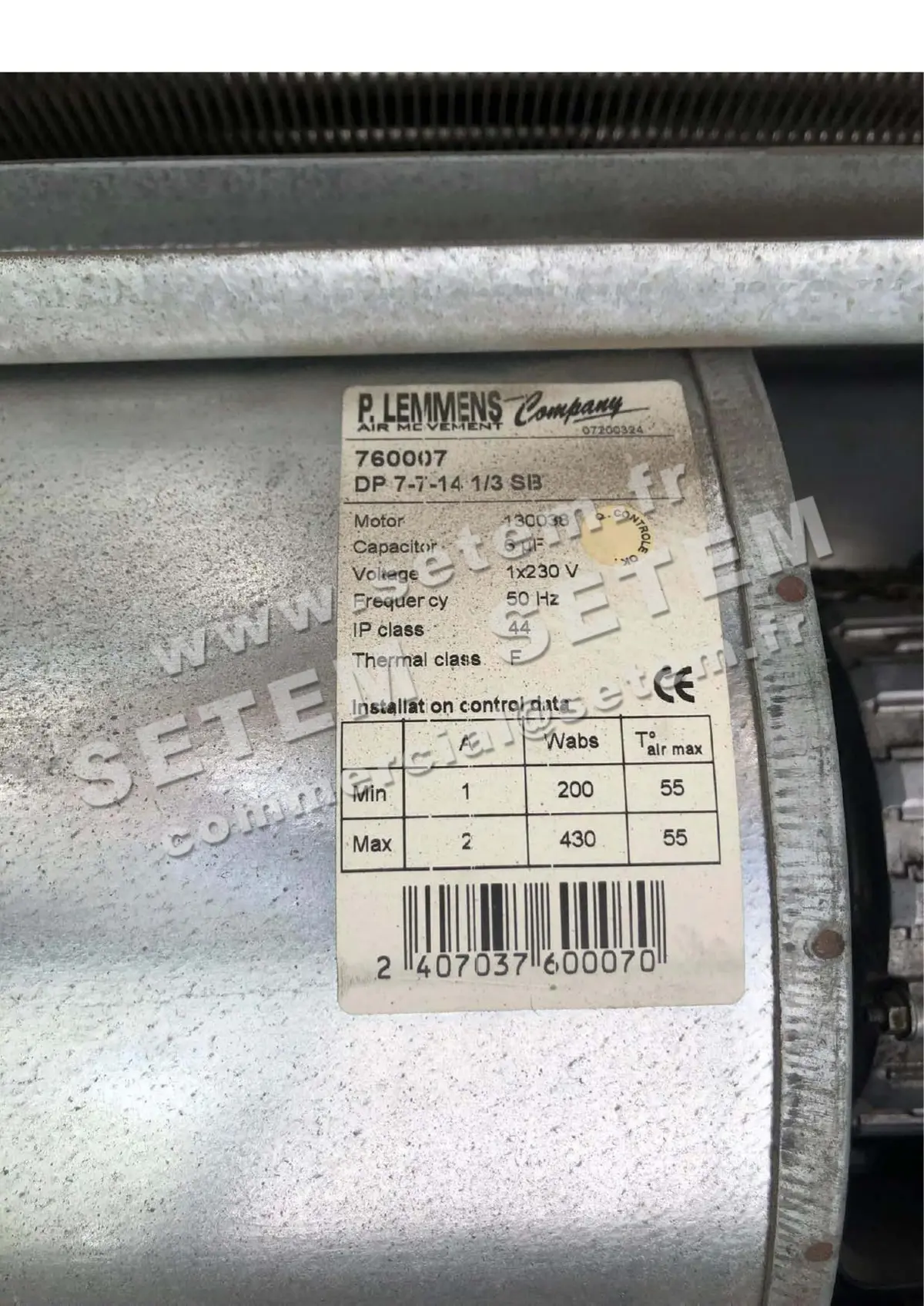 3938000026-VENTILATEUR LEMMENS DP7.7.14.1/3.SB *760007*