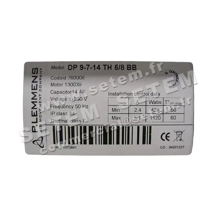 3938000027-VENTILATEUR LEMMENS DP9.7.14.TH.5/8.BB *760008* 4