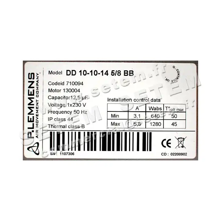 3938000102-VENTILATEUR LEMMENS DD10.10.14.5/8.BB 130004 +BR *710094* 3