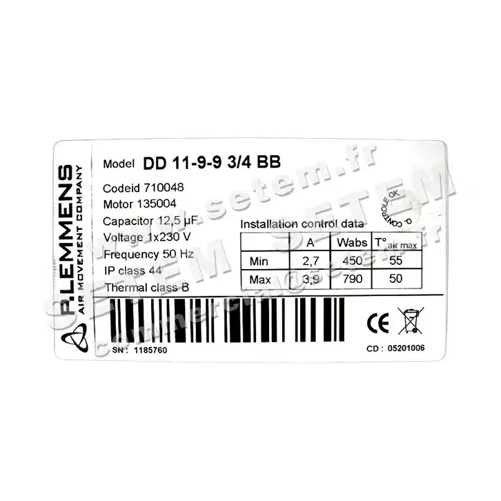 3938000235-VENTILATEUR LEMMENS DD11.9.9.3/4.BB 135004 +BR *710048* 4